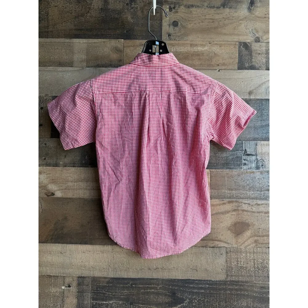 Ralph Lauren Boys Size 6 Red Gingham Short Sleeve Button-Down Shirt